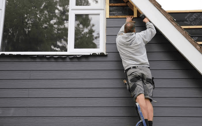 Cladding installation on house exterior